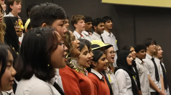 Group of students singing
